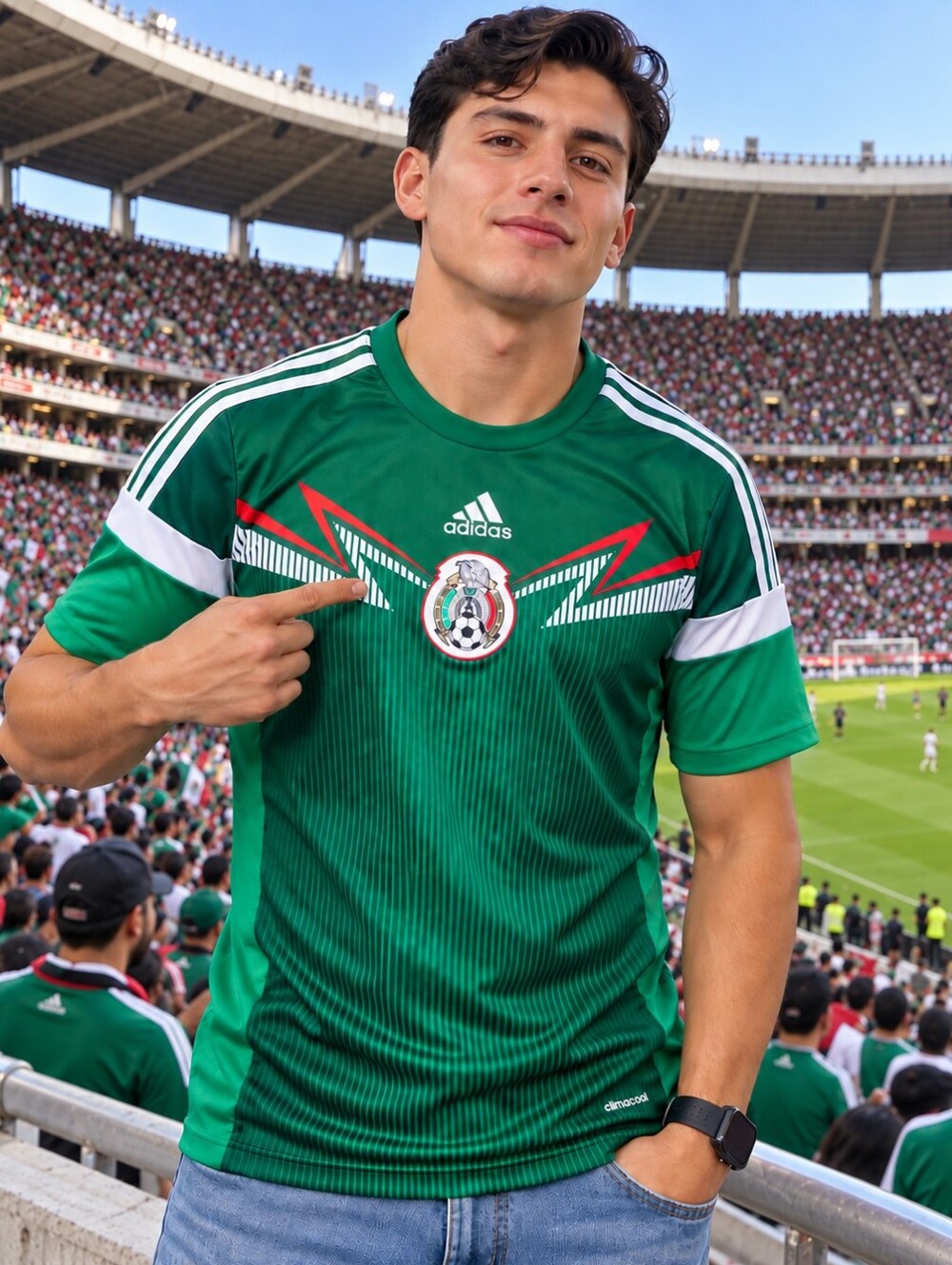 Adidas Mexico National Team 2014 FIFA World Cup Home Jersey Size L